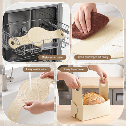 2-Piece Silicone Bread Sling Set, Oval & Round Dutch Oven Baking Mats