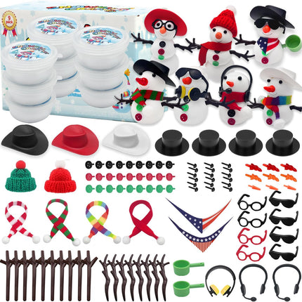 Christmas Snowman Craft Set – Build-a-Snowman Kit for Kids with Modeling Clay