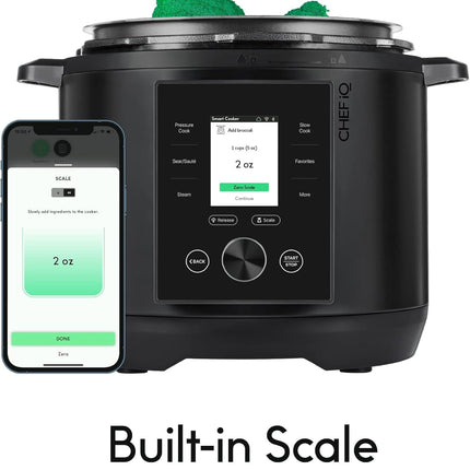 6 Quart WiFi Pressure Cooker with Built in Scale and 500 Recipes