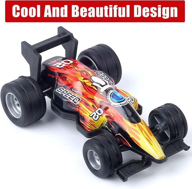 12 Pack Pull Back Toy Race Cars 1:43 Scale, Mini Diecast Racing Car Set for Kids