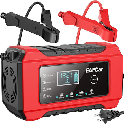 12V 6A Car Battery Charger – Smart Trickle Charger & Maintainer with Temp Compensation