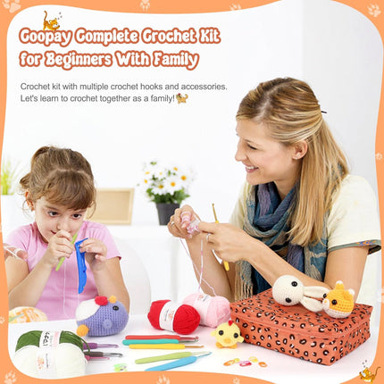 58PCS Crochet Set – Hooks and Yarn, Travel-Friendly Knitting Kit