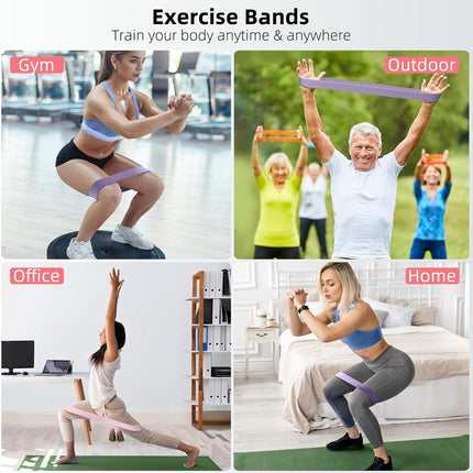 5 Pack Resistance Loop Bands for Strength Training Stretching Home Gym Fitness
