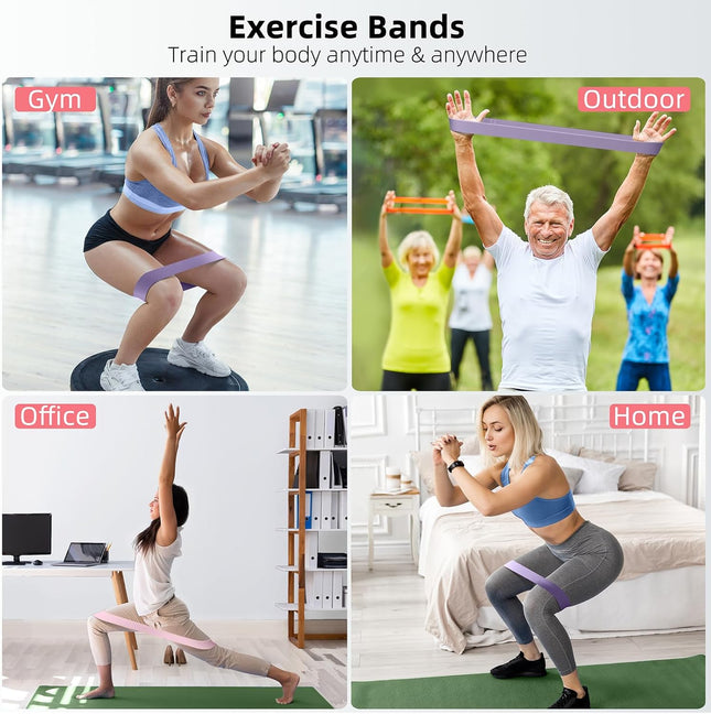 5 Pack Resistance Loop Bands for Strength Training Stretching Home Gym Fitness