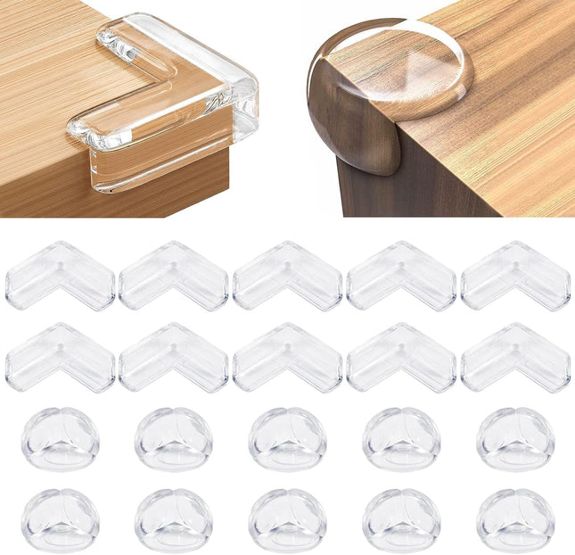 20-Pack Baby Corner Protectors – Clear Table & Furniture Safety Guards