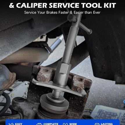 24PCS Brake Caliper Compression Tool Set, 1045 Steel with Adapters & Hangers