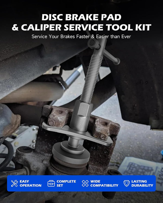 24PCS Brake Caliper Compression Tool Set, 1045 Steel with Adapters & Hangers