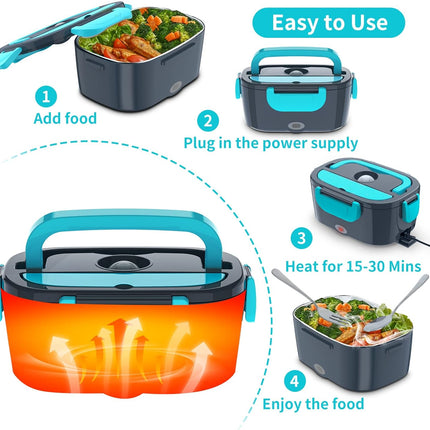 Electric Lunch Box Food Warmer 12V/24V/110V with 1.5L SS Container
