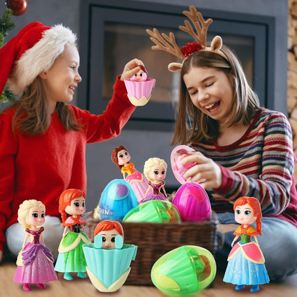 4 Pack Christmas Stocking Stuffers – Jumbo Princess Eggs with Deformation Toys