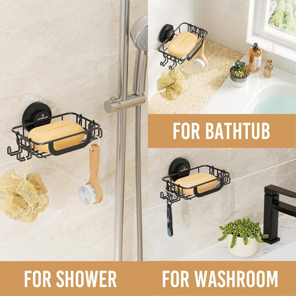 Wall Mounted Soap Holder – Suction Cup, Stainless Steel Caddy for Shower & Kitchen
