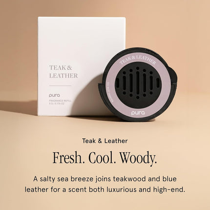 Teak & Leather Car Scent Refill – Long-Lasting Fragrance for Pura Diffuser, 30 Days