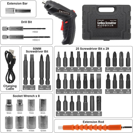 Electric Cordless Screwdriver Kit – Small Drills for Furniture & Cabinets