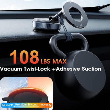 2026 Car Phone Mount – 360° Magnetic Suction Holder for iPhone & Android
