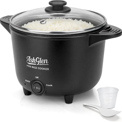 2-Cup Mini Rice Cooker 4-Cup Cooked Ceramic Nonstick Electric Pot Graphite