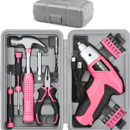 USB Rechargeable Electric Screwdriver – 19-Piece Cordless Hand Tool Set