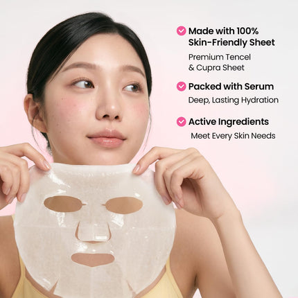 12 Pack Korean Skincare Sheet Masks for Dry and Sensitive Skin Hydration
