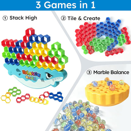 3 in 1 Stacking Balance Marble Game Educational STEM Toy Ages 6+