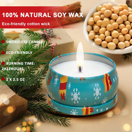 2PCS Aromatherapy Candles – Rose & Cherry Blossom Soy Candles for Yoga & Bath