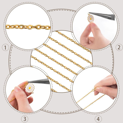 24 Pack Necklace Chains Bulk Gold Silver Plated DIY Jewelry 18 Inch Cable Link