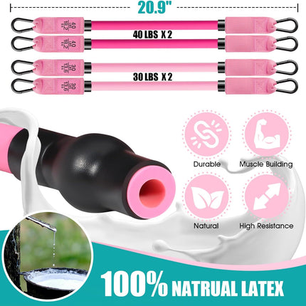 Pilates Workout Bar Kit: Adjustable Resistance Bands for Full-Body Strength Training at Home