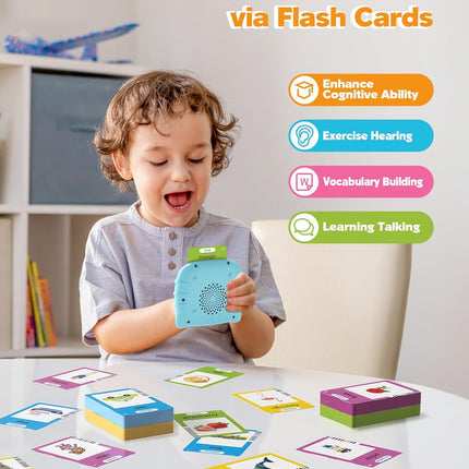 Talking Flash Cards for Toddlers with 224 Words Montessori Learning Toy