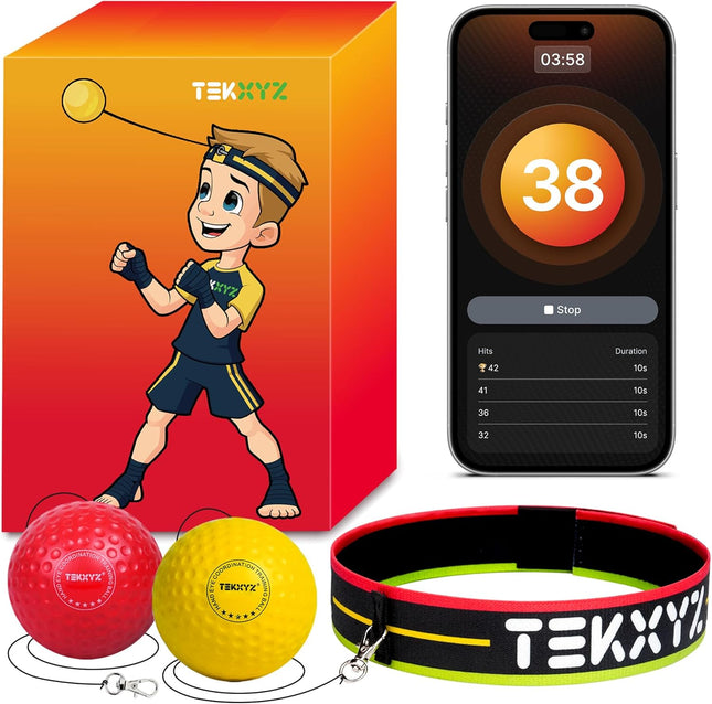 Reflex Ball with Counter App – Improve Agility, Speed & Skills, Headband Included