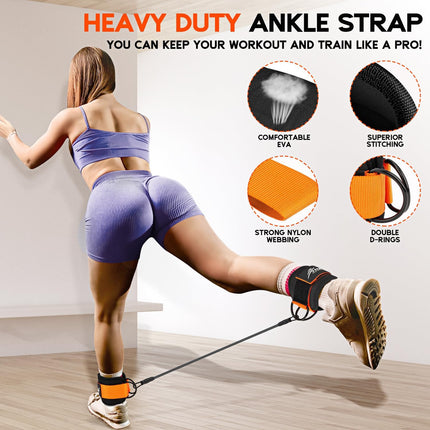 Resistance Bands for Legs – Ankle Bands for Hip, Glute & Kickback Training
