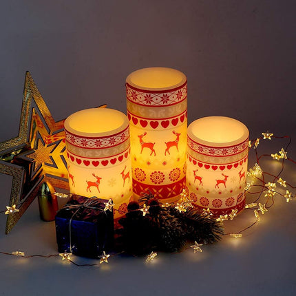 3PCS Flameless LED Pillar Candles – Battery Operated with Timer & Warm Light