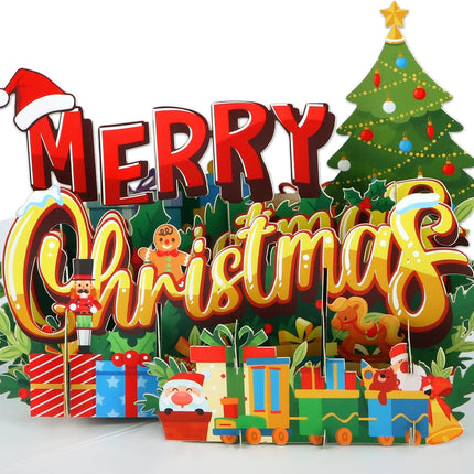 3D Pop-Up Christmas Card – Handmade 6"x8" Tree & Gifts with Envelope for Holidays