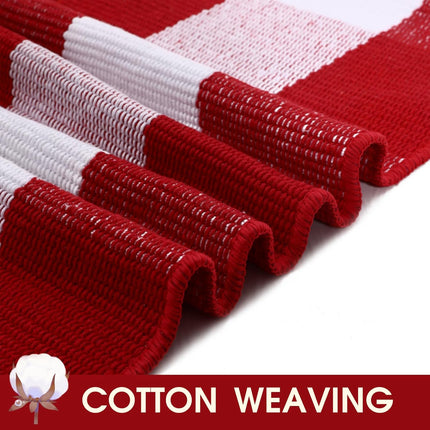 Christmas Plaid Door Mat – 28x43" Buffalo Check Rug for Porch & Entryway