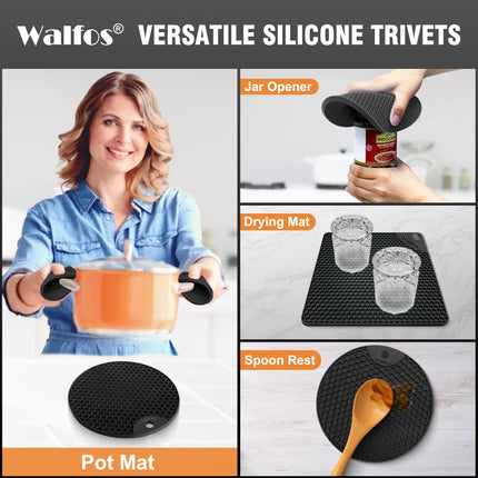 4-Pack Silicone Trivet Mats – Multipurpose, BPA-Free Hot Pads for Kitchen Use