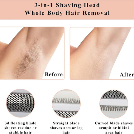 4-in-1 Women’s Electric Razor – LED Display, Wet & Dry, Painless, Cordless