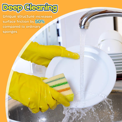 4 Pack Scrub Sponge Temperature Responsive Cleaning Sponges Kitchen Use