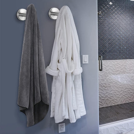 4-Pack Bath Towel Hooks – SUS 304 Stainless Steel, Wall-Mounted, Brushed Nickel