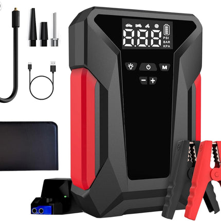 Car Jump Starter with Air Compressor – 4000A, 150PSI Tire Inflator, Portable