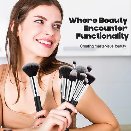 13-Pc Makeup Brush Set – Premium Kit with Sponges, Gift for Women & Teens