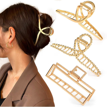3 Pack Large Claw Hair Clips for Women Thick Long Hair Styling Accessories