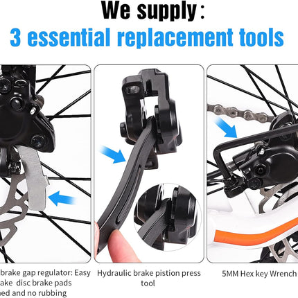 4 Pairs Bike Brake Pads with Tools, Compatible with Tektro Shimano MT200 M355 M446