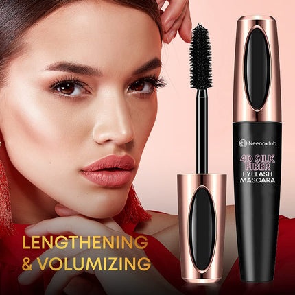 4D Silk Fiber Lash Mascara 2PK, Lengthening & Volumizing, Waterproof, Smudge-Proof Black