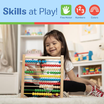Classic Wooden Abacus 100 Beads Kids Math Learning Toy Preschool Activity