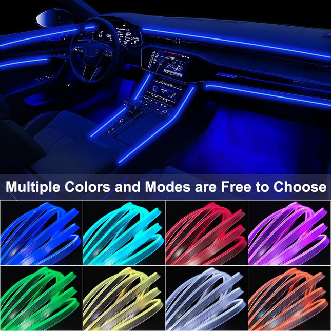 Interior Car LED Strip Lights – RGB 2-in-1, Wireless APP & Remote, Music Mode