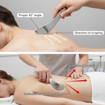 Stainless Steel Gua Sha Muscle Scraper Tool IASTM Massage Therapy Scar Care