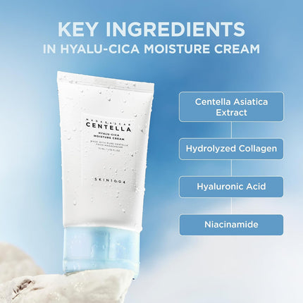 Hyalu-Cica Moisture Cream 2.53oz, Hyaluronic Acid Centella Gel Face Moisturizer