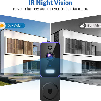 Wireless Video Doorbell Camera – AI Human Detection, 2-Way Talk, Night Vision