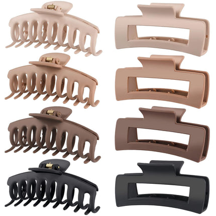4.3 Inch Large Hair Claw Clips for Women Strong Hold Matte Jaw Clips Set