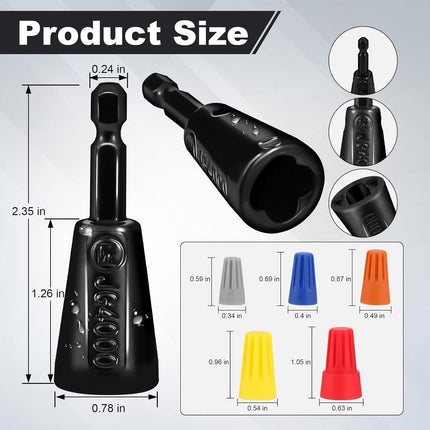 4-Pack Wire Twister Tool – Drill Attachment for 8–24 AWG Wire Nuts