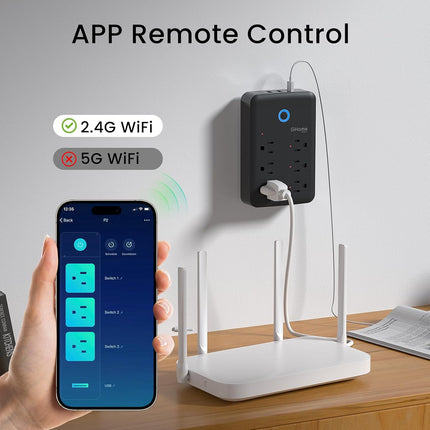 Smart Plug Outlet Extender – 3 Smart Outlets & 3 USB, Alexa & Google Home