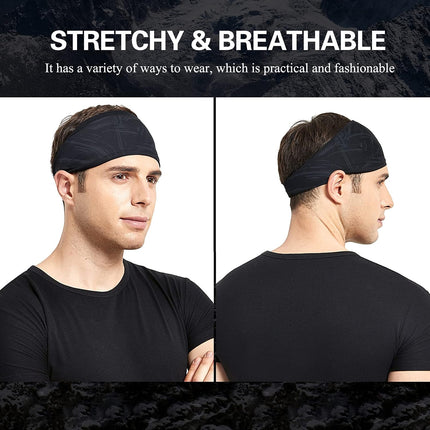 5 Pack Men's Sports Headbands Moisture Wicking Sweatbands for Running and Gym
