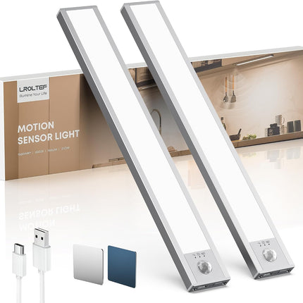 Wireless Under Cabinet Lights 2 Pack, 8.3" LED Motion Sensor, 1500mAh Rechargeable