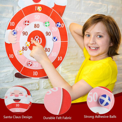 Christmas Party Game Set, Santa Claus Dart Board with Sticky Balls for Indoor Fun
